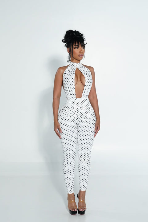 Black & White Polka Dot Main Character Jumpsuit