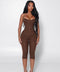 Simple Sleek Chic Corset Set Brown