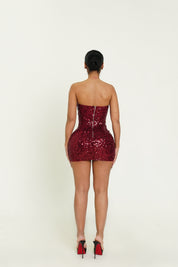 Naughty Mini Dress Burgundy