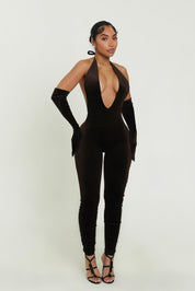Velvet Affair Jumpsuit & Glove Set