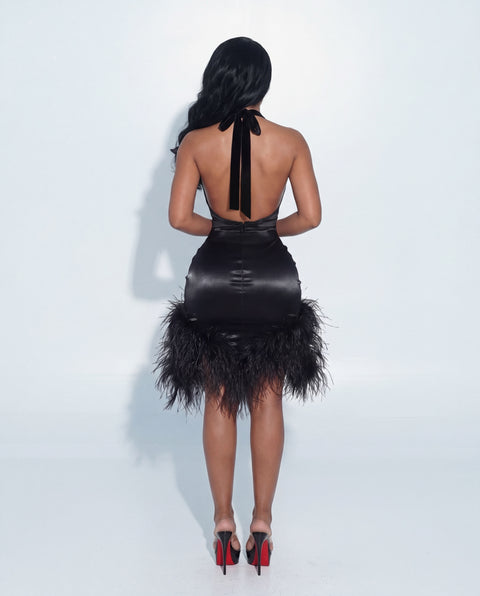 Black Widow Ostrich Dress