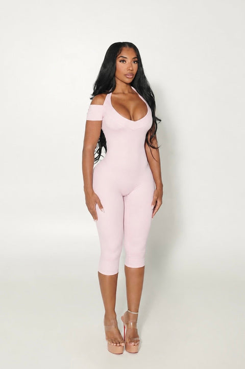 Solid Baby Pink Venom Jumpsuit