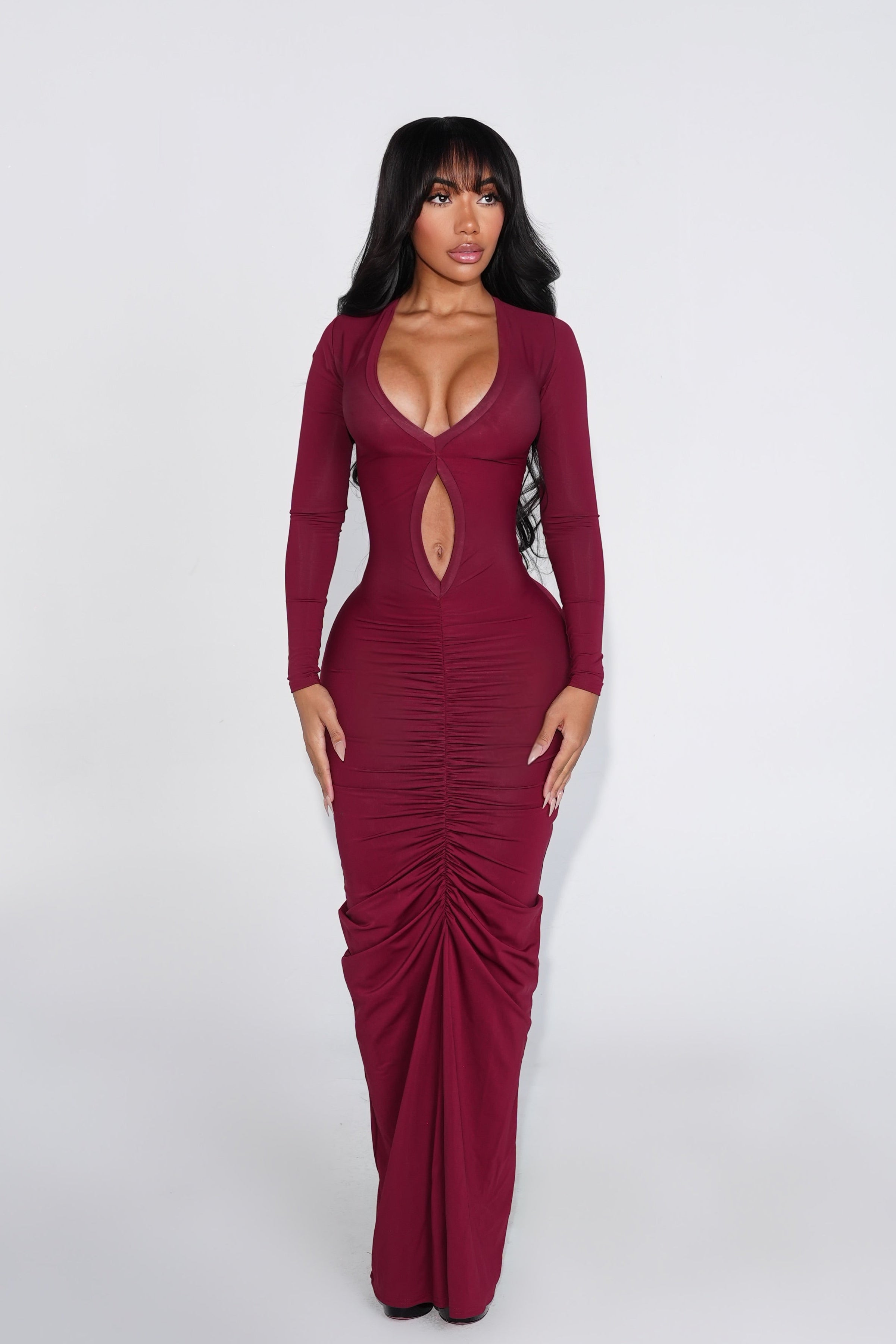 Allure Maxi Dress Burgundy