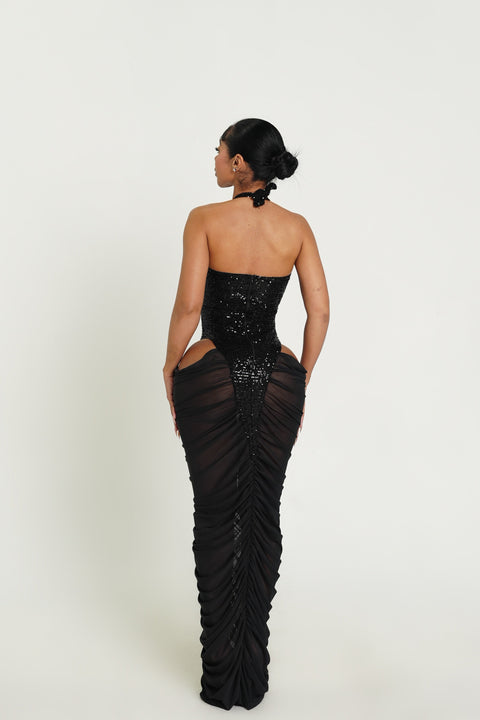champagne showers black sequin bodycon dress Stunning Sequins Dress - Little Black Dress - Bodycon Dress