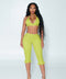 Daisy Capri Set Green & White