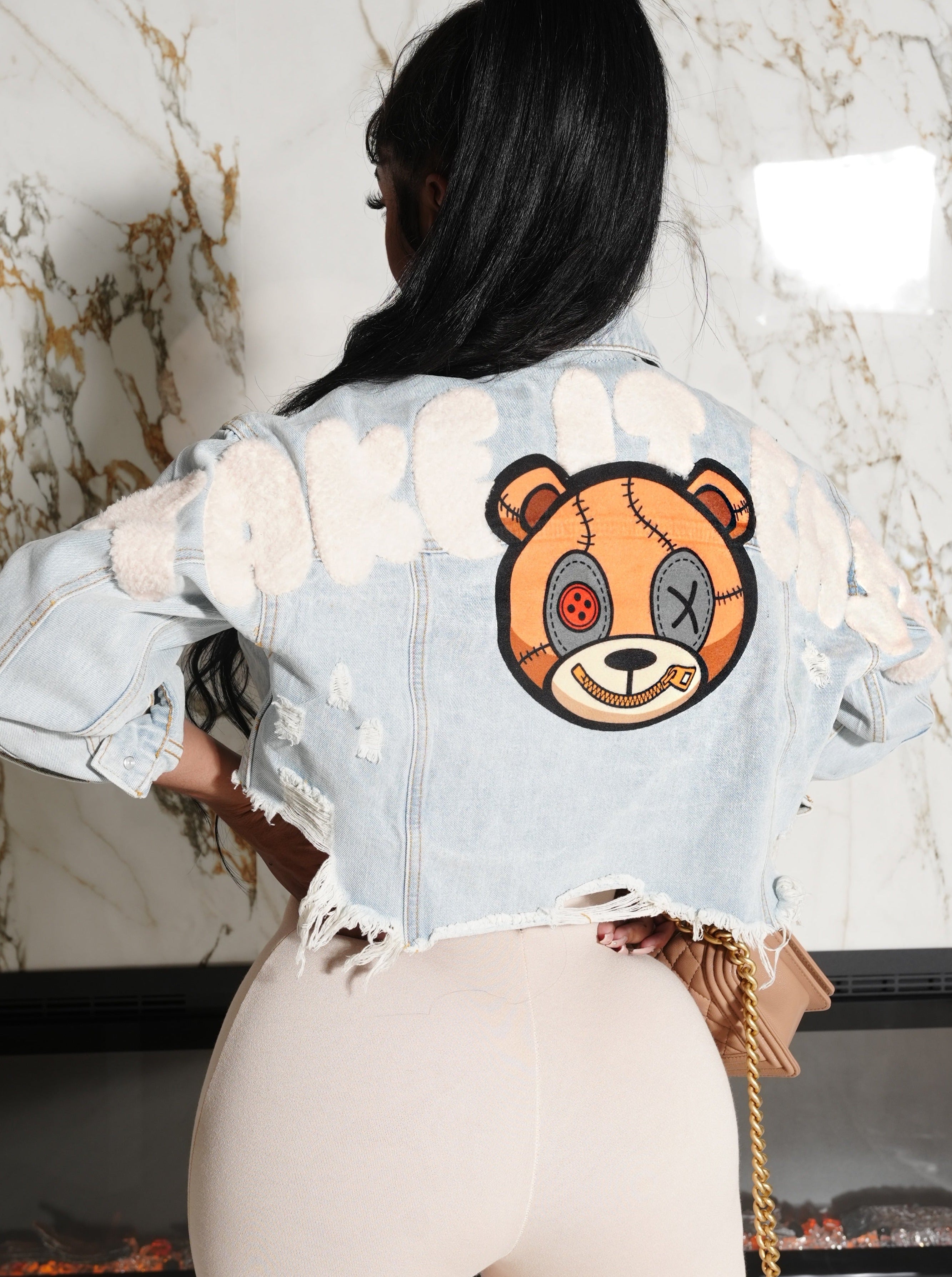 Take it easy cropped denim jacket
