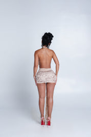 Femme Lace Mini Dress NUDE