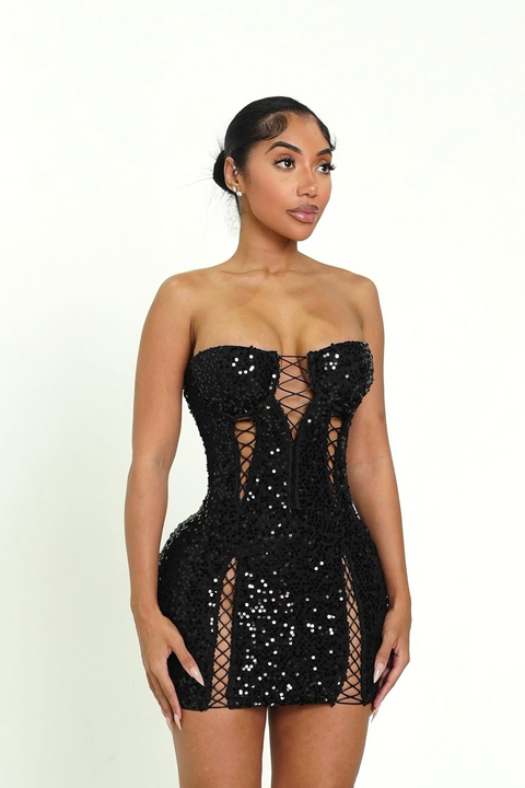 Naughty Mini Dress Black Autty Simone Naughty Mini Dress Black Autty Simone