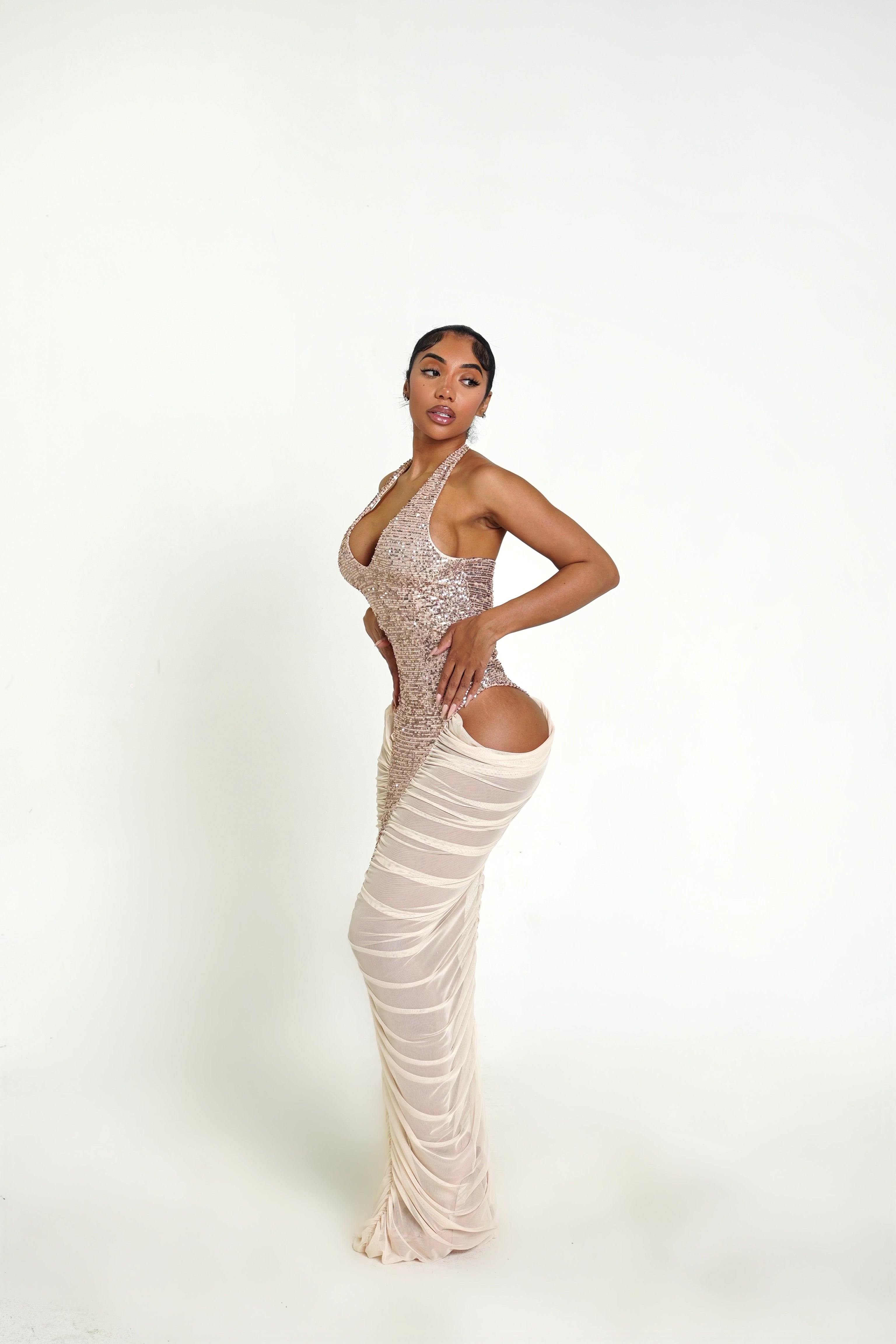 Champaign Shower Dress Rose