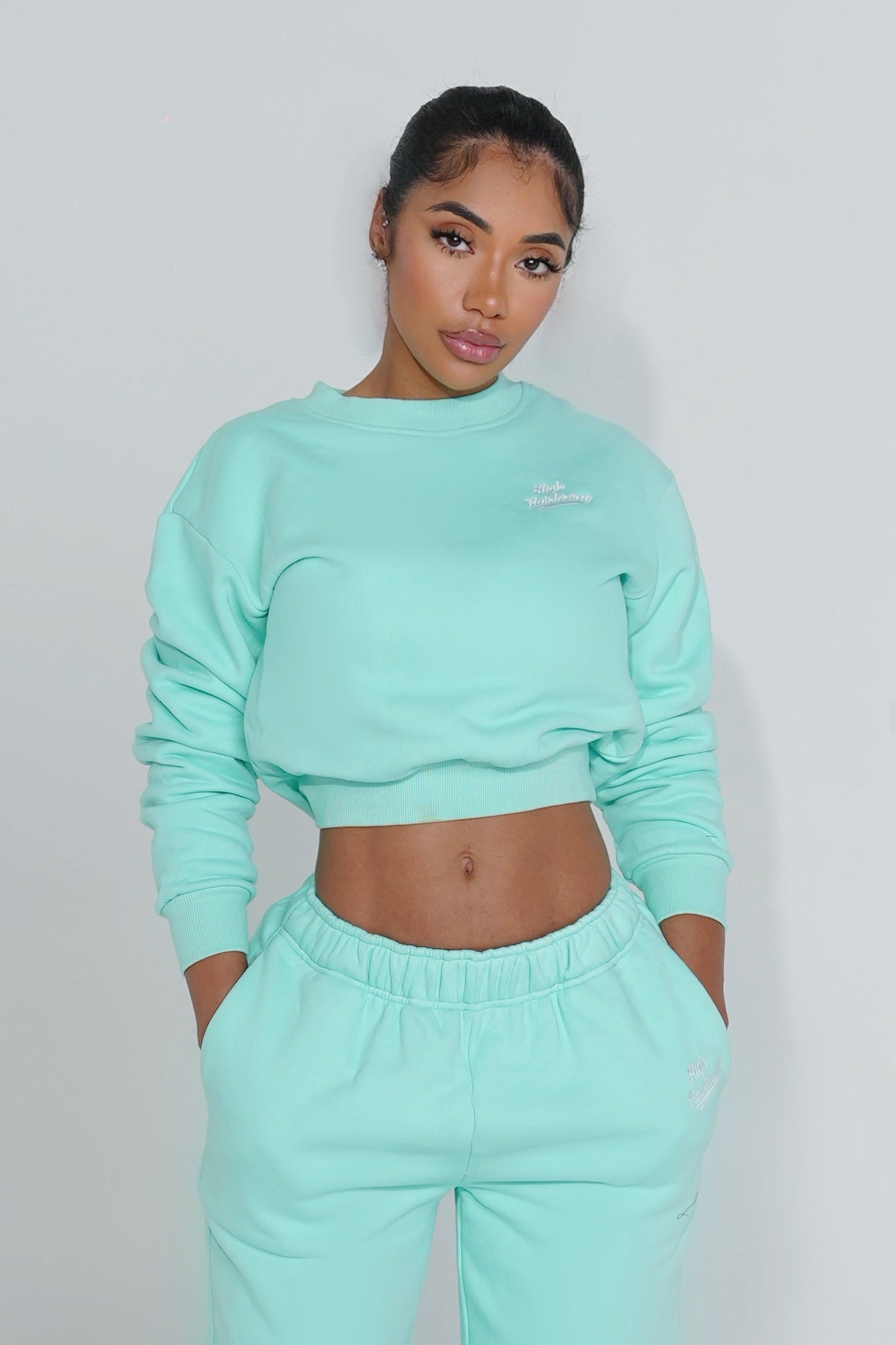 Glacier Green HM Crop Crew Neck