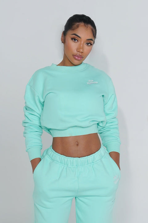 Glacier Green HM Crop Crew Neck