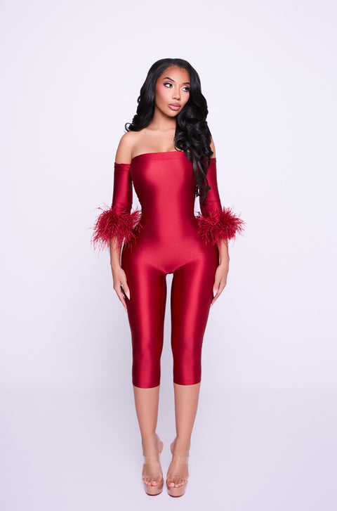 Xoxo Ostrich Jumpsuit