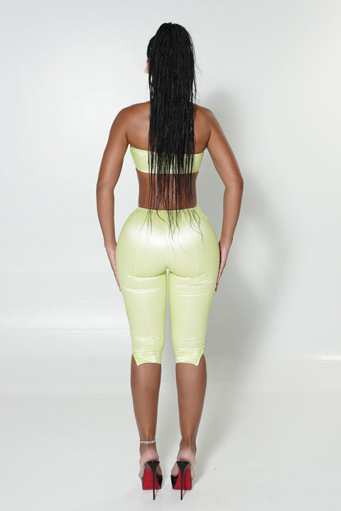 Lime Liquid Capri Set