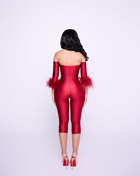 Xoxo Ostrich Jumpsuit