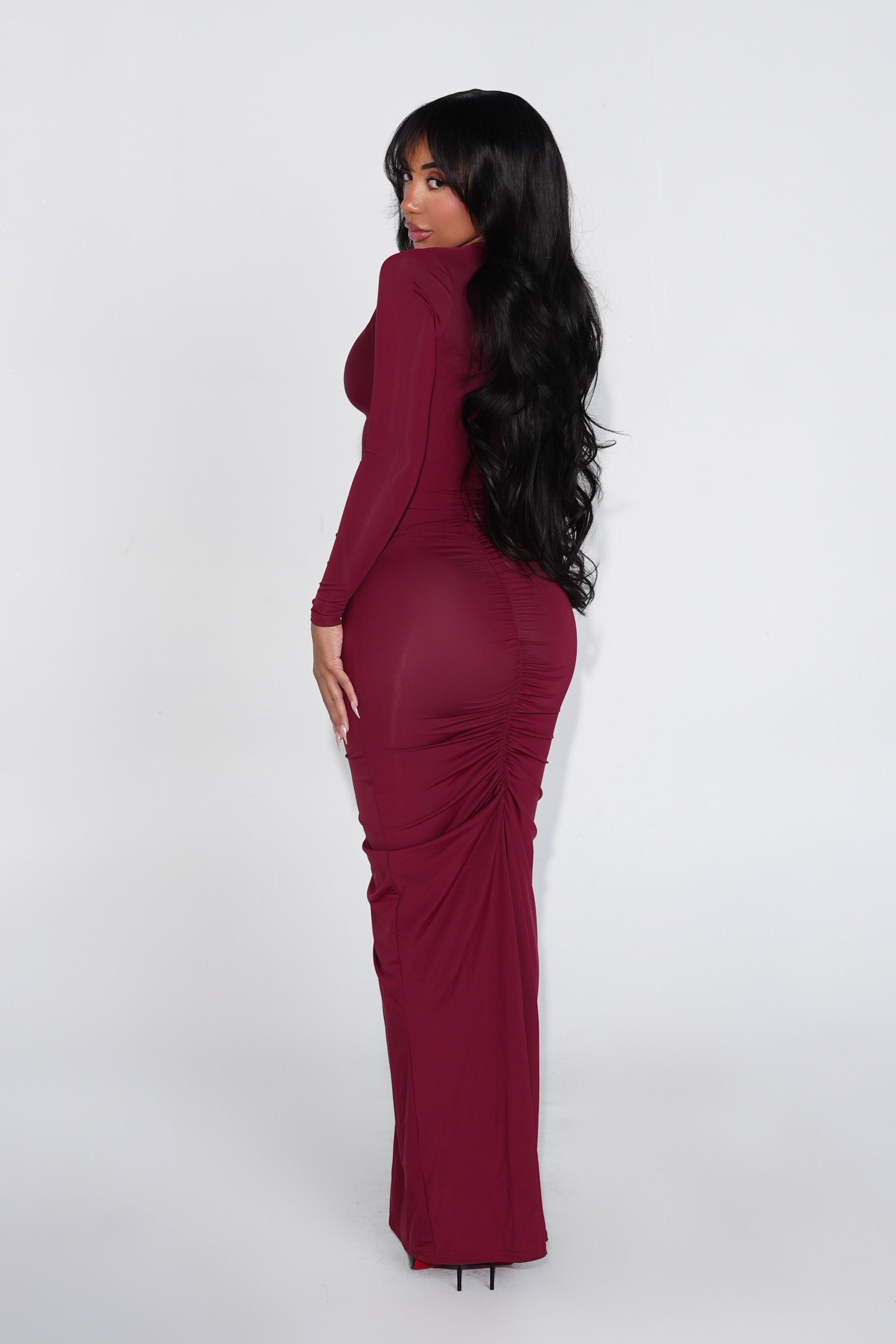 Allure Maxi Dress Burgundy