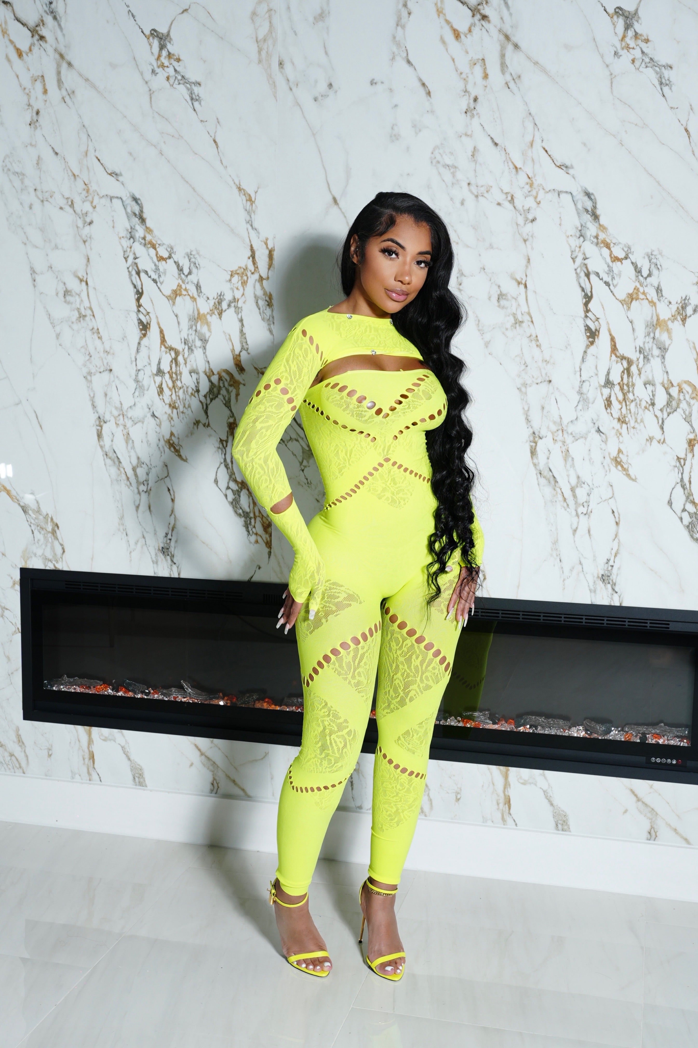 Wolfy 2 Pc Jumpsuit LIME