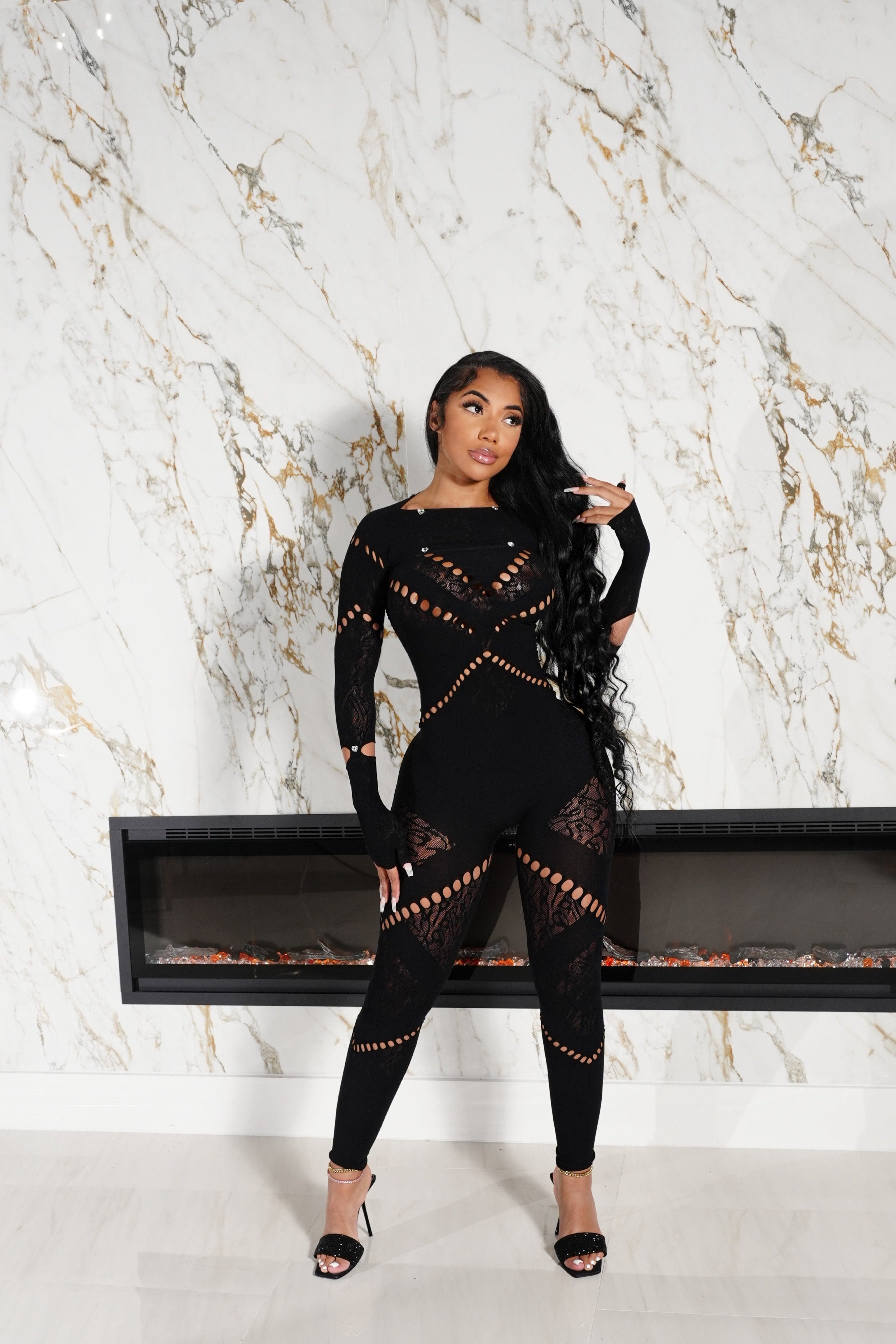 Wolfy 2 Pc Jumpsuit BLACK