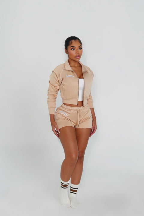 Varsity Nude Short Set