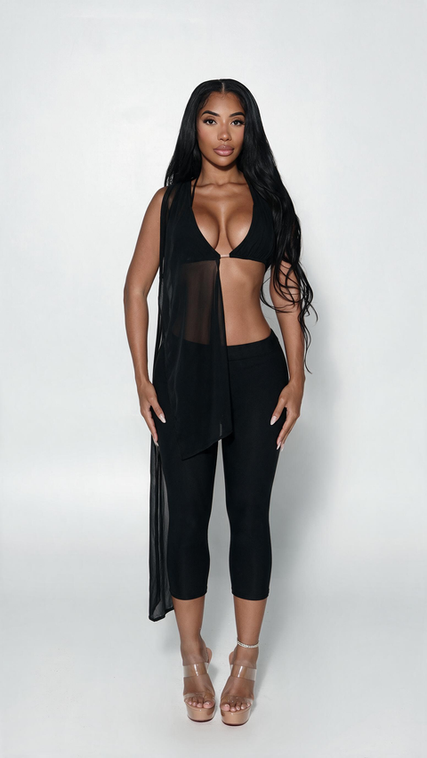Positano Sheer Set Black