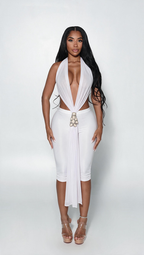 Greece Sheer Set White