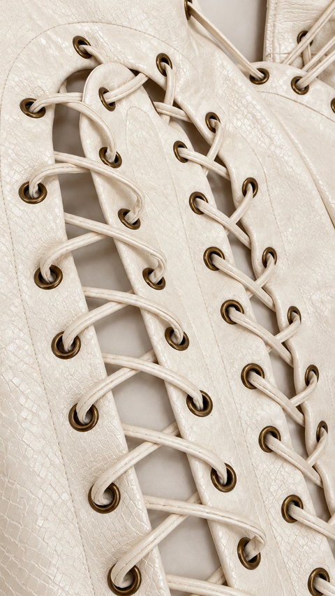 Rattle Snake Embossed Top Ivory