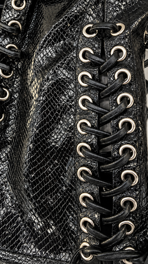 Rattle Snake Embossed Top Black