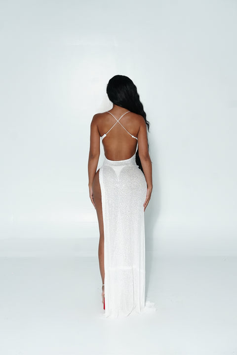 Sheer Sequin Maxi Dress