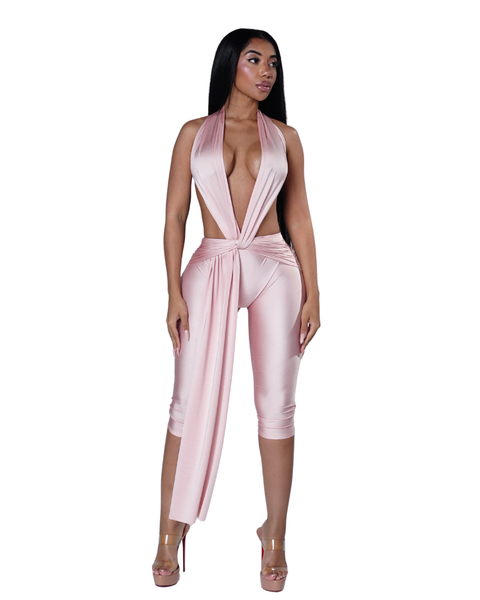 Obsession Jumpsuit - Pink Rose