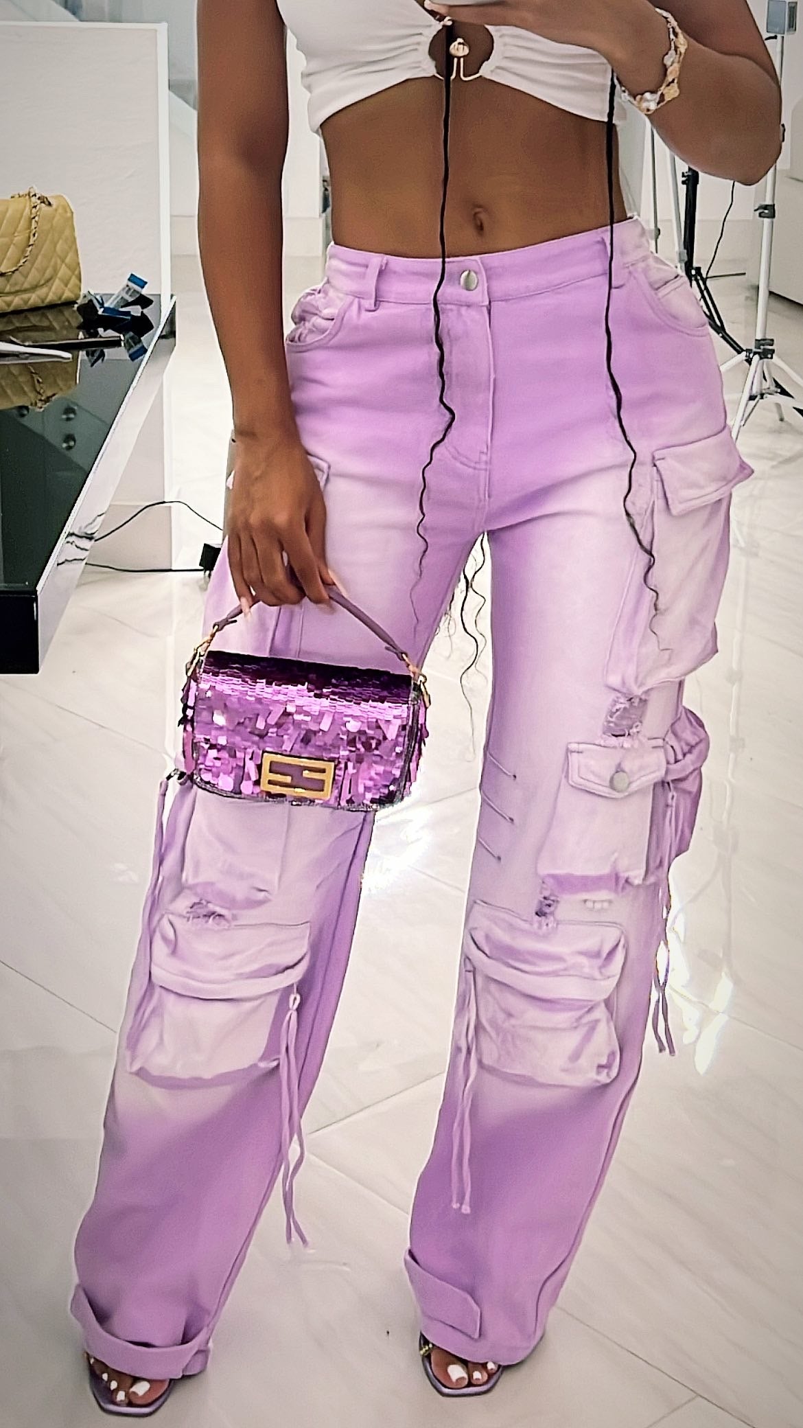 Lavender Cargo Pants