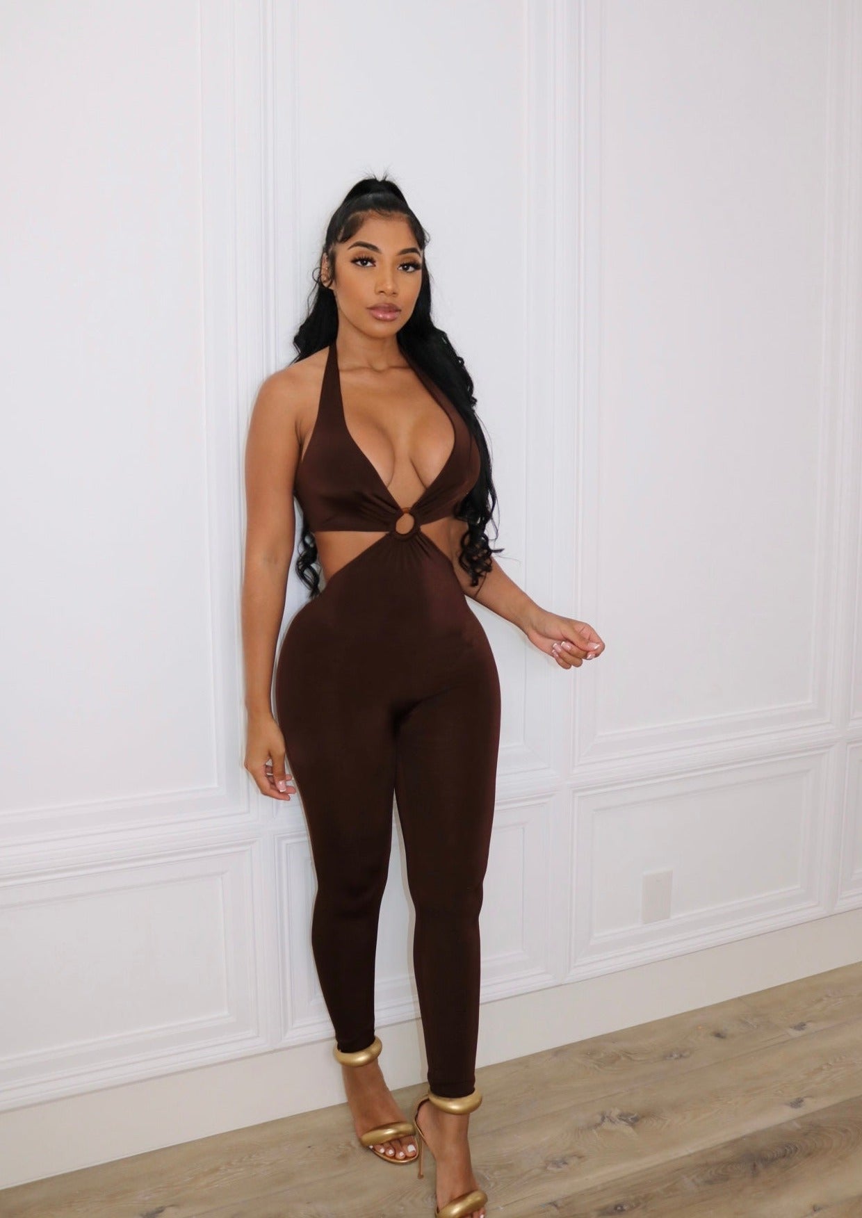 Baxic Open Back Jumpsuit