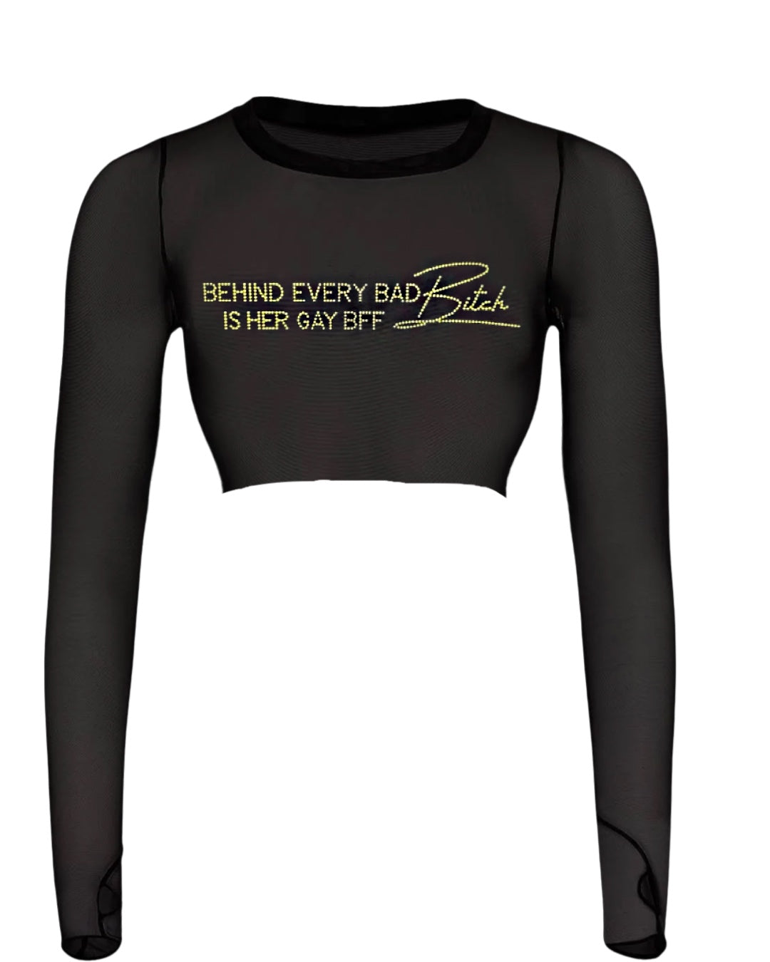 Behind every bad b mesh Crop Top