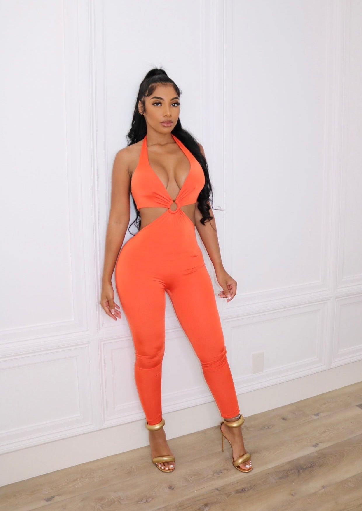 Baxic Open Back Jumpsuit